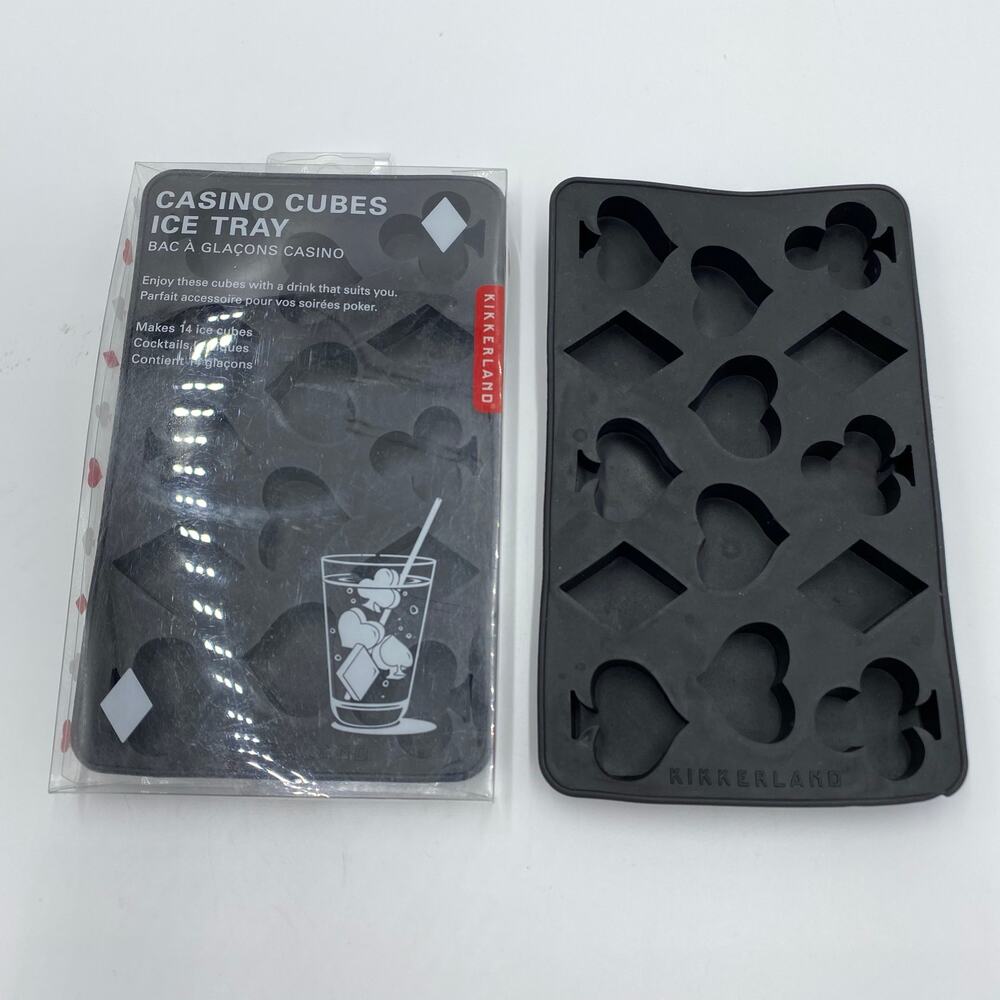 Kikkerland Black Casino Silicon Ice Cubes Tray Lot of 2